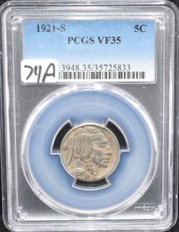 1921-S BUFFALO NICKEL - PCGS VF35