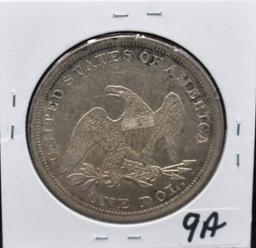 1840 SEATED LIBERTY DOLLAR AU58