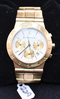 FABULOUS "BULGARI" 18K YELLOW GOLD WRISTWATCH