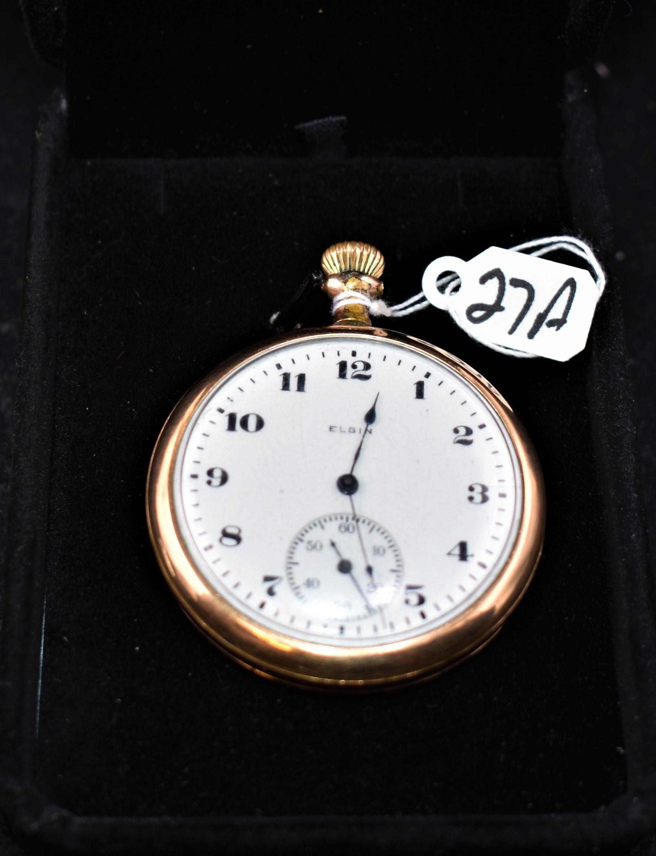 ELGIN GOLD PLATED POCKET WATCH