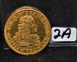 RARE BU 1732 SPANISH GOLD COIN