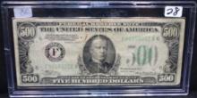 $500 FEDERAL RESERVE NOTE SERIES 1934 A