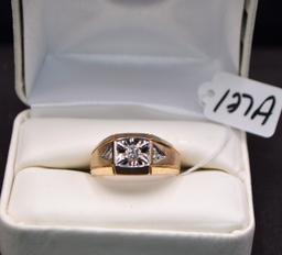 MANS DIAMOND 14K YELLOW GOLD RING