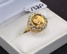 1990 AUSTRAILIAN GOLD COIN 14K GOLD RING