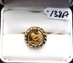 1990 AUSTRAILIAN GOLD COIN 14K GOLD RING