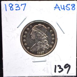 1837 CAPPED BUST QUARTER