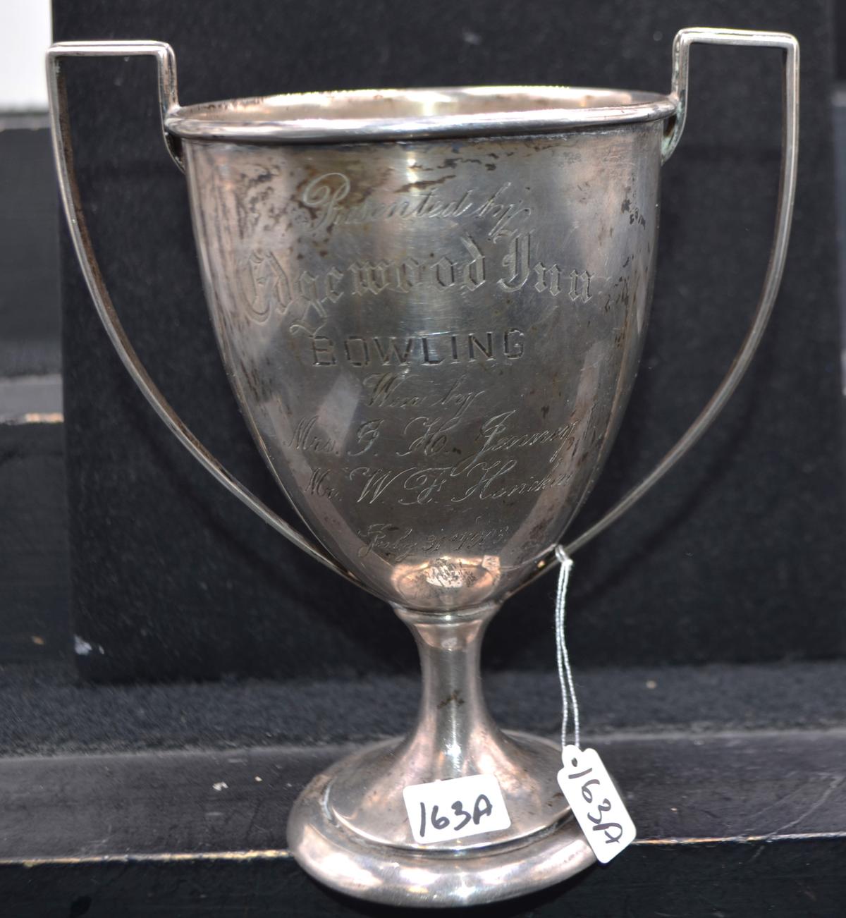 VINTAGE STERLING SILVER BOWLING TROPHY