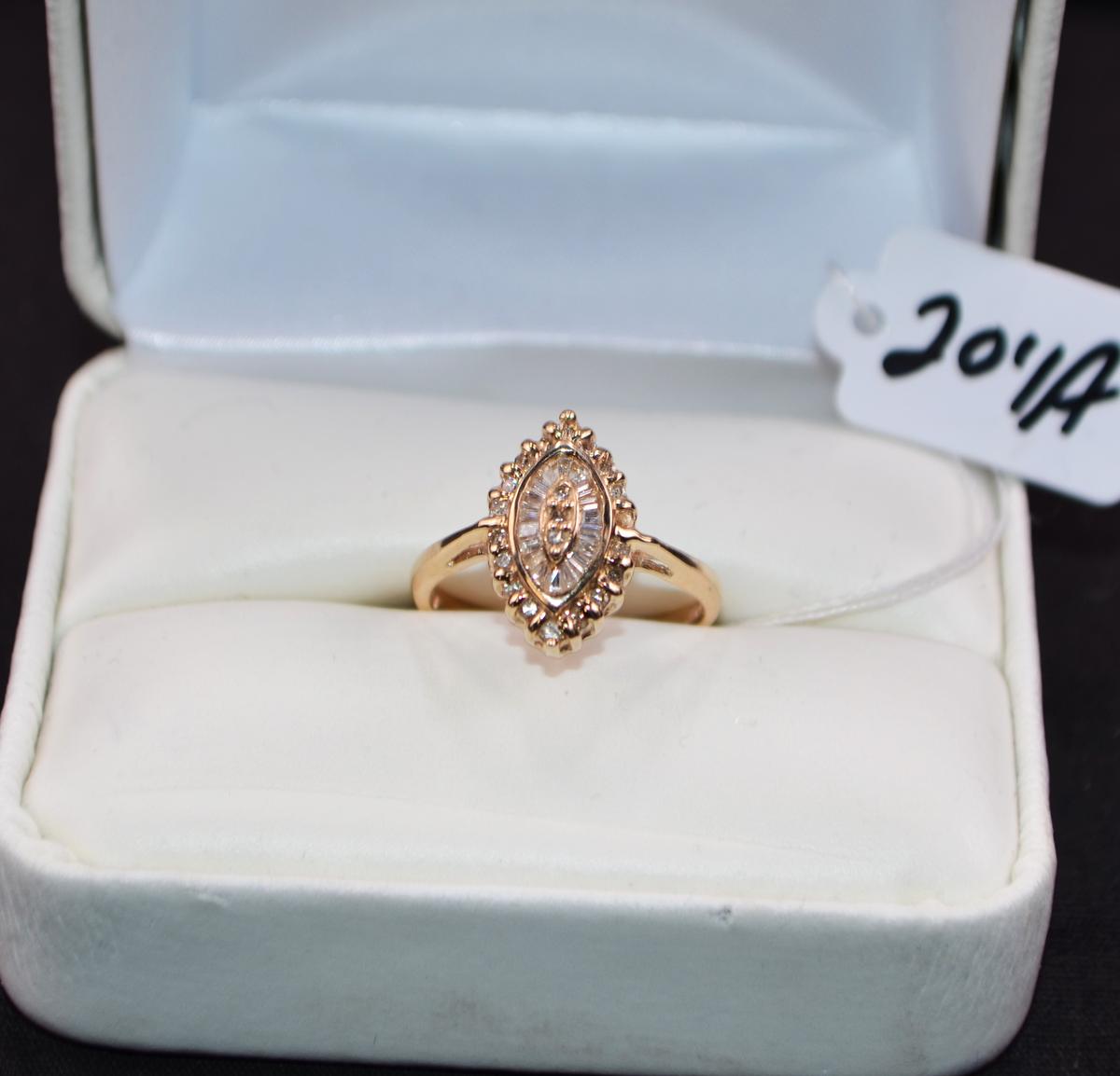 LADIES DIAMOND 10K YELLOW GOLD RING