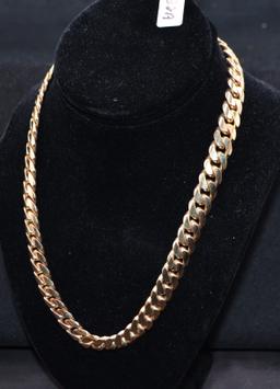 19 1/2 INCH 14K YELLOW GOLD SOLID LINK NECKLACE