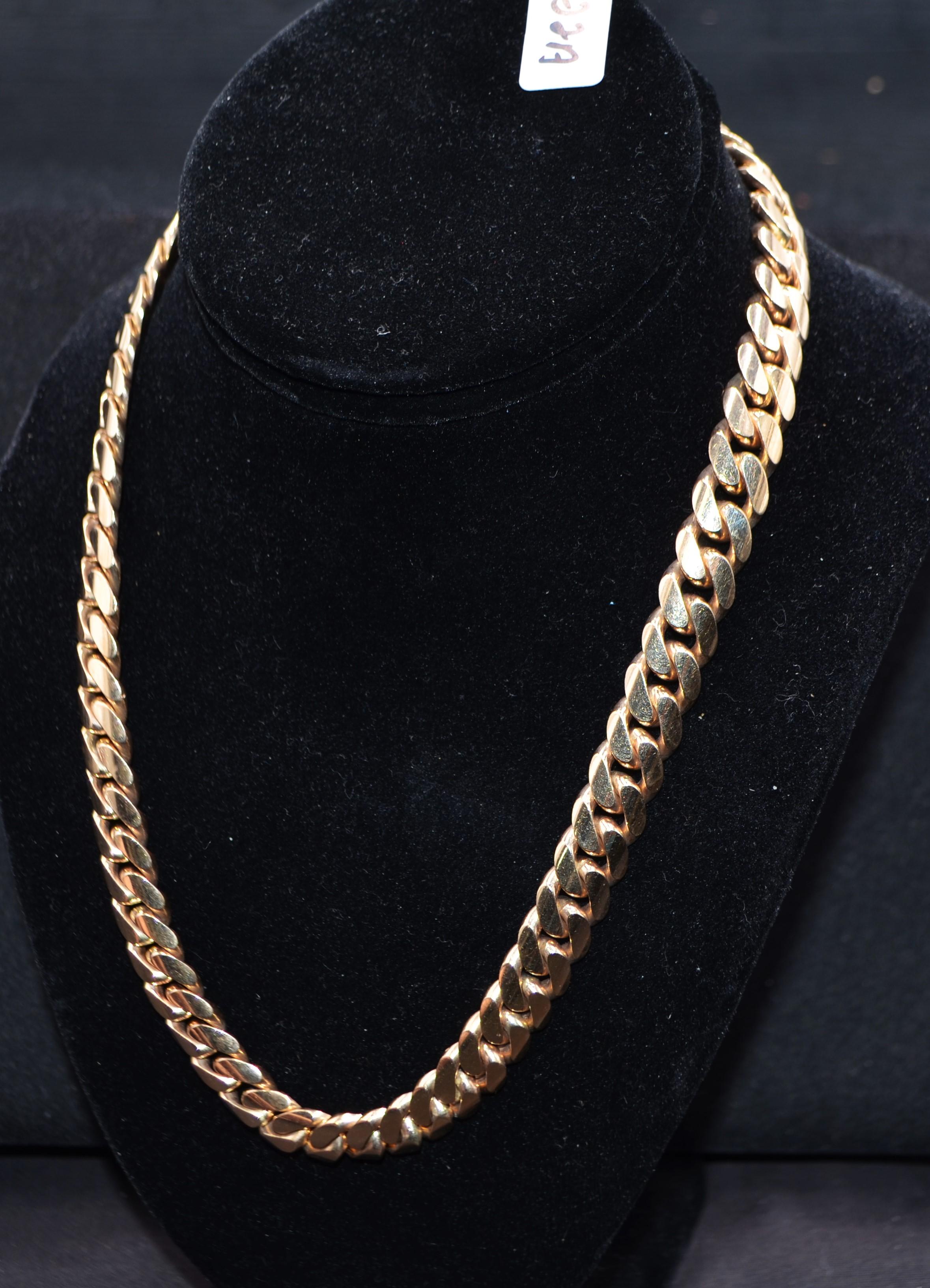 19 1/2 INCH 14K YELLOW GOLD SOLID LINK NECKLACE