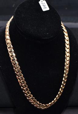 19 1/2 INCH 14K YELLOW GOLD SOLID LINK NECKLACE