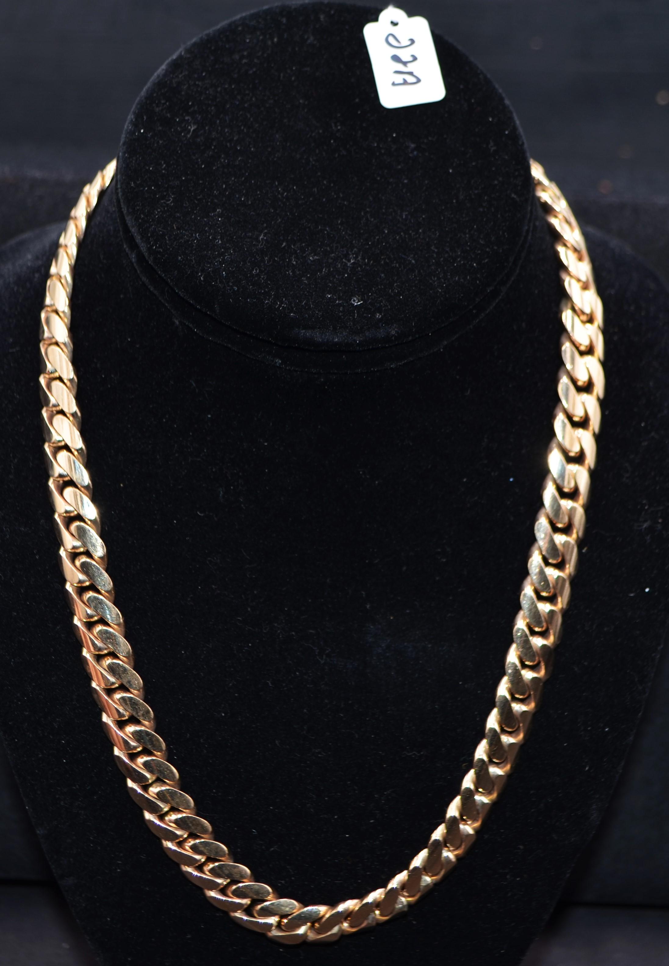 19 1/2 INCH 14K YELLOW GOLD SOLID LINK NECKLACE