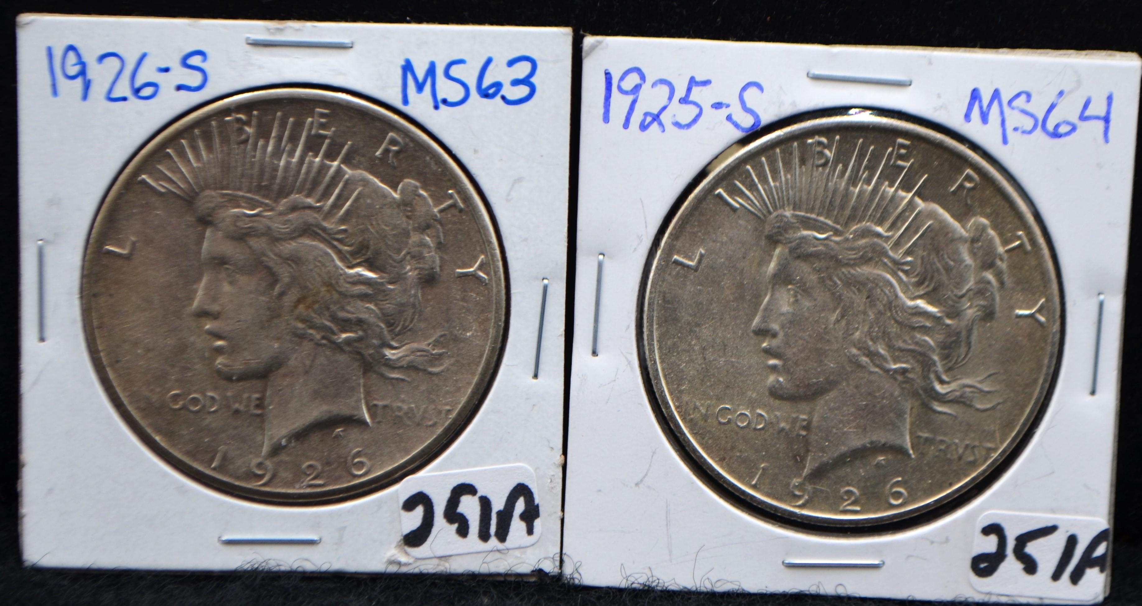 1925-S & 1926-S PEACE DOLLARS