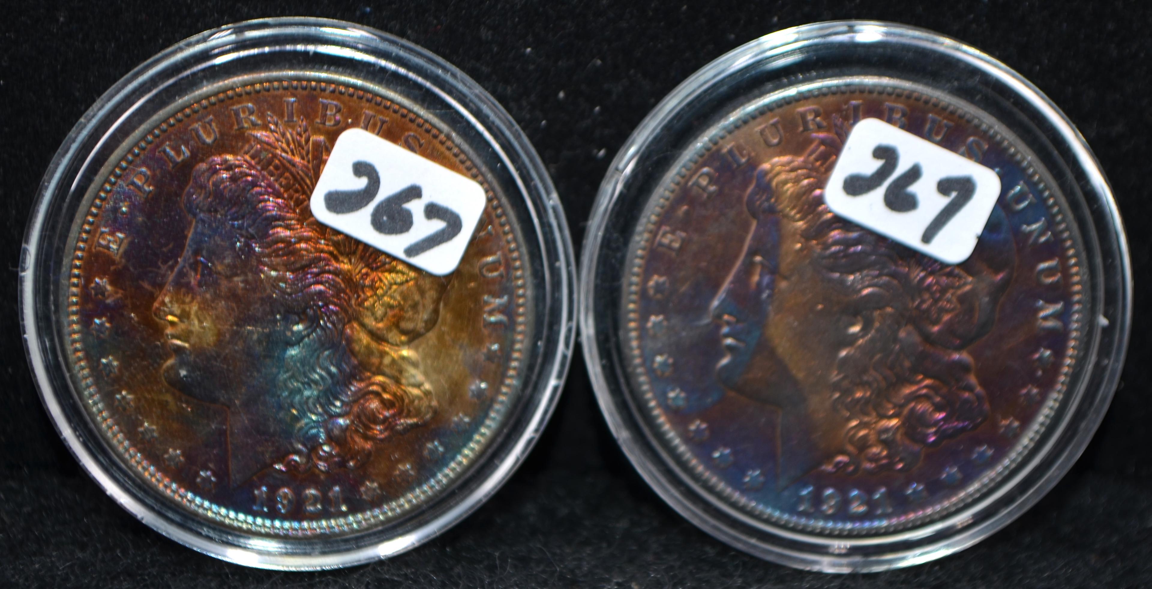 1921 & 1921-S BU MORGANS "FABULOUS TONING"