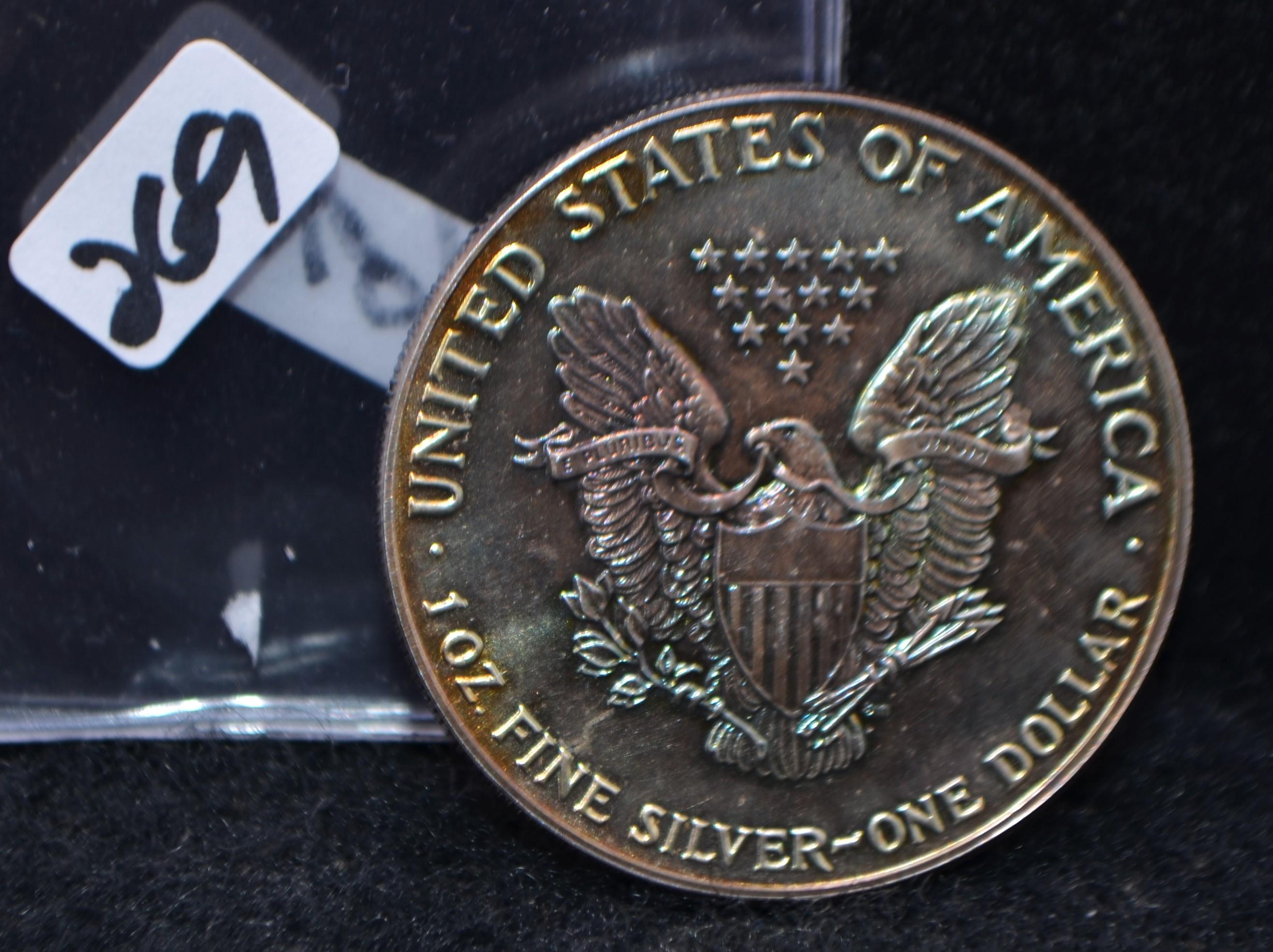 1987 SILVER EAGLE "WILD RAINBOW TONING"