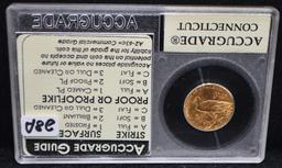 CHOICE 1912 $5 INDIAN GOLD COIN - ACCUGRADE MS63