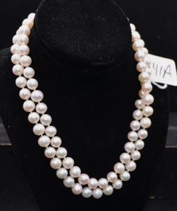 37 INCH 14K STRAND OF 9 MM WHITE PEARLS