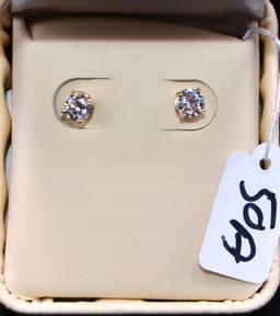 PAIR OF .90 CTTW DIAMOND STUD 14K Y/G EARRINGS