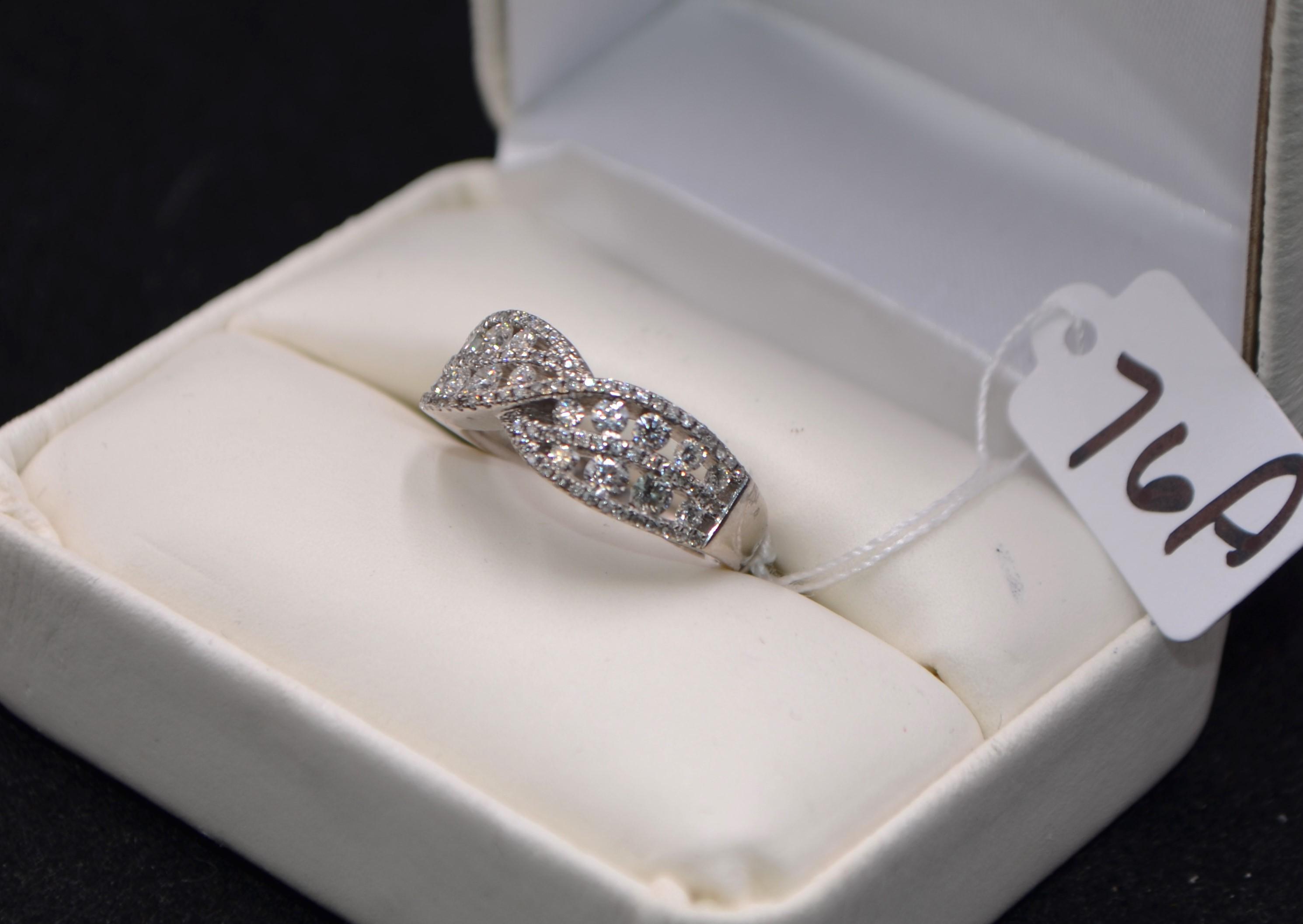 LADIES 1.24 CTTW DIAMOND 14K WHITE GOLD RING