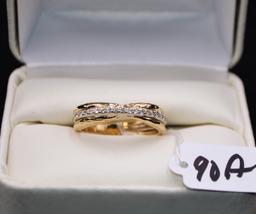 LADIES 14K TWO-TONE GOLD DIAMOND RING