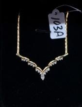 LADIES DIAMOND 14K YELLOW GOLD NECKLACE