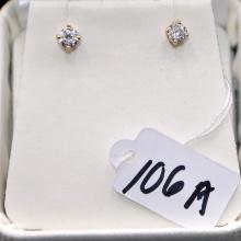 PAIR OF DIAMOND STUD 14K WHITE GOLD EARRINGS