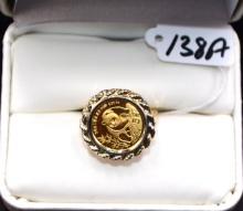 1990 AUSTRAILIAN GOLD COIN 14K GOLD RING