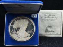 1996 8 OZ .999 FINE SILVER LIBERTY COIN & C.O.A.