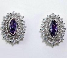 4 CT AMETHYST STERLING SILVER EARRINGS