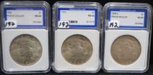 HIGH GRADED 1922, 1923, 1928-S PEACE DOLLARS