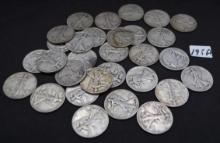 31 MIXED DATE & MINT WALKING LIBERTY HALF DOLLARS