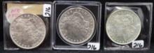 HIGH GRADE 1887, 1898-0, 1921 MORGAN DOLLARS