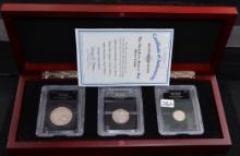 3 SLABBED BARBER DENVER MINT SILVER COINS