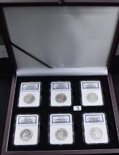 NGC SHIPWRECK EFFECT 6-COIN SEATED LIBERTY HALVES