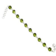 GREEN PERIDOT HANDMADE STERLING BRACELET