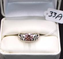 PLATINUM 2.27 CTTW PINK DIAMOND RING