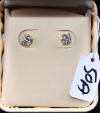 PAIR OF .90 CTTW DIAMOND STUD 14K Y/G EARRINGS