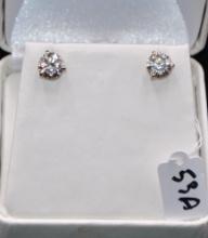 PAIR OF3 CTTW DIAMOND STUD 14K WHITE GOLD EARRINGS