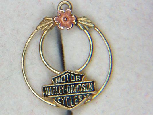 10kt Yellow Gold Harley Davidson Ladies Motorcycle Pendant