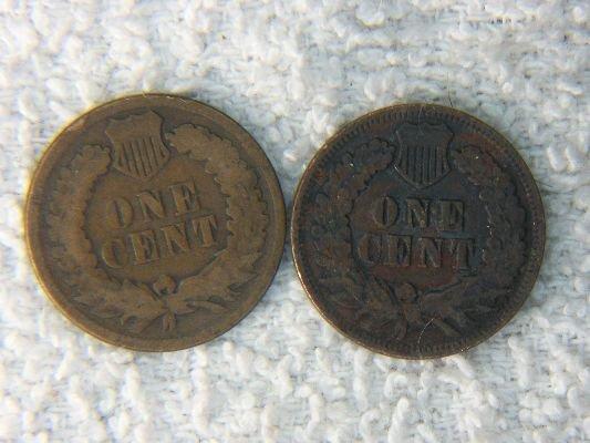 1890 And 1905 Indian Head Pennies