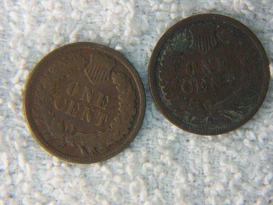1889 And 1893 Indian Head Pennies