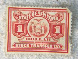 State Of New York One Dollar And Two Dollar Stock Transfer Tax Stamp