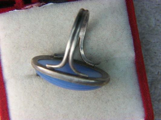 .925 Ladies 6 Carat Blue Gemstone Ring