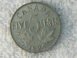 1924 Canadian 5 Cent