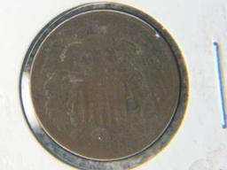 1865 2 Cent Copper World War 2 Era Coin