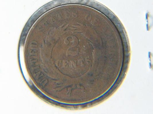 1865 2 Cent Copper World War 2 Era Coin