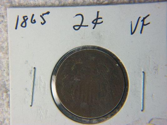 1865 2 Cent Copper World War 2 Era Coin