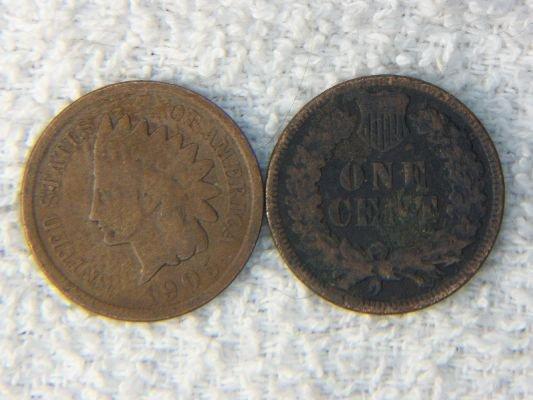 (2) 1897 & 1905 Indian Head Cents