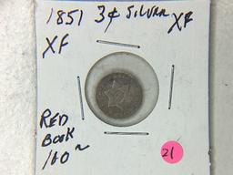 1851 3 Cent Silver