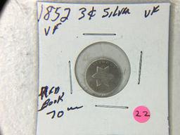 1852 3 Cent Silver